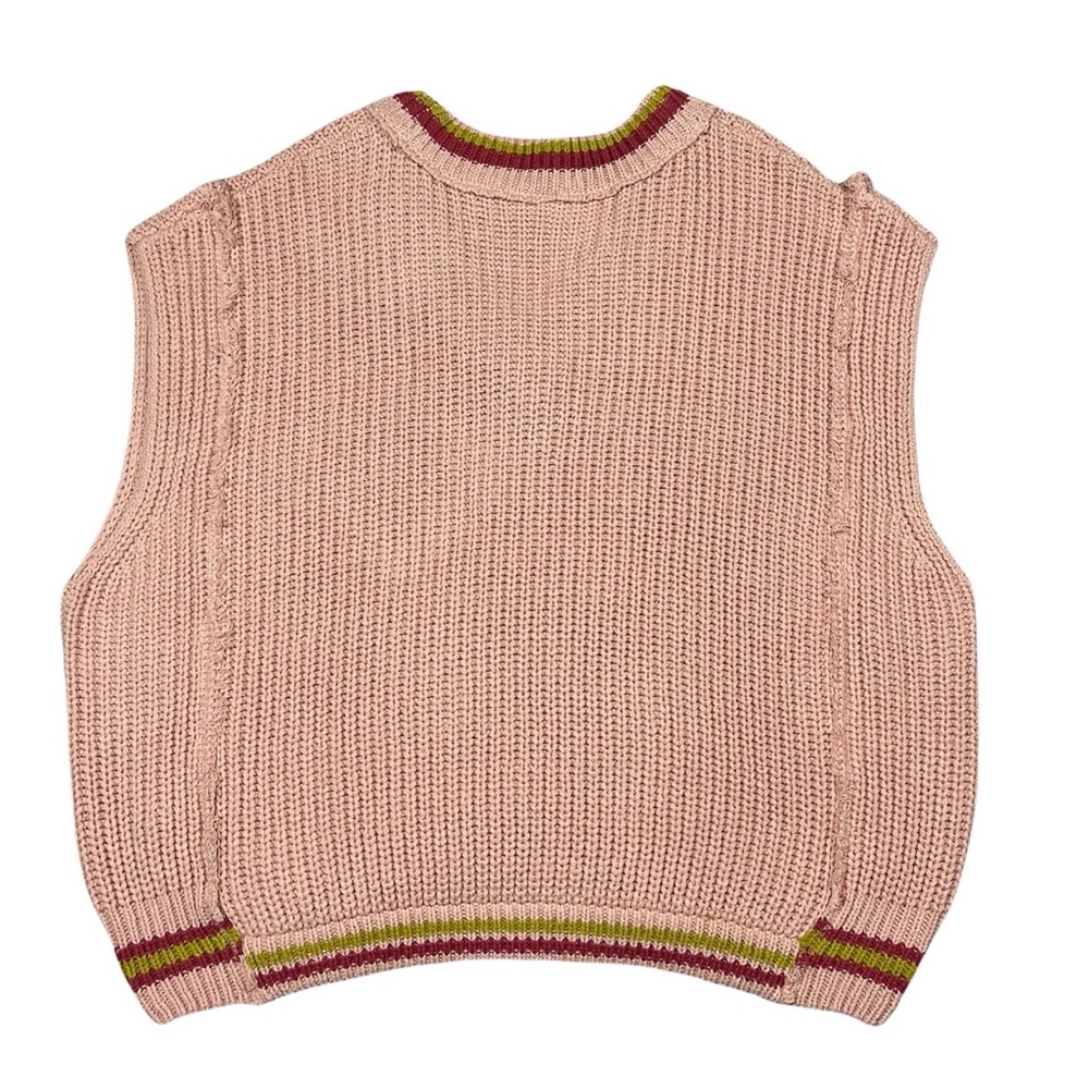 NEW Free People Slouchy Sweater Oversized Tunic Mini V-Neck Cotton Blend Pink XS - Picture 6 of 16